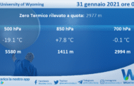 Sicilia: Radiosondaggio Trapani Birgi di domenica 31 gennaio 2021 ore 00:00