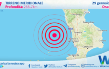 Sicilia: scossa di terremoto magnitudo 2.7 nel Tirreno Meridionale (MARE)