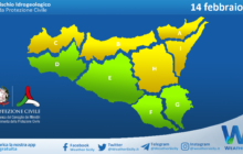 Emessa allerta meteo gialla su Sicilia settentrionale e nord-orientale per domenica 14 febbraio 2021