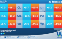 Temperature previste per domenica 21 febbraio 2021 in Sicilia