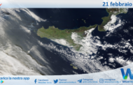 Sicilia: immagine satellitare Nasa di domenica 21 febbraio 2021