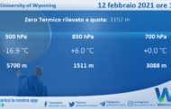 Sicilia: Radiosondaggio Trapani Birgi di venerdì 12 febbraio 2021 ore 12:00