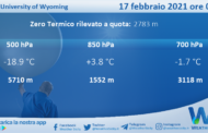 Sicilia: Radiosondaggio Trapani Birgi di mercoledì 17 febbraio 2021 ore 00:00