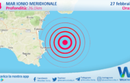 Sicilia: scossa di terremoto magnitudo 3.4 nel Mar Ionio Meridionale (MARE)