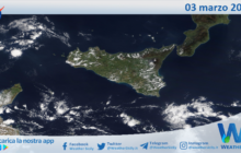 Sicilia: immagine satellitare Nasa di mercoledì 03 marzo 2021