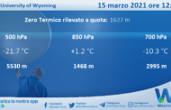 Sicilia: Radiosondaggio Trapani Birgi di lunedì 15 marzo 2021 ore 12:00