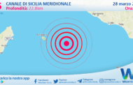 Sicilia: scossa di terremoto magnitudo 2.5 nel Canale di Sicilia meridionale (MARE)