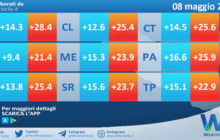 Temperature previste per sabato 08 maggio 2021 in Sicilia