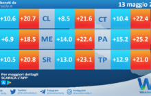 Temperature previste per giovedì 13 maggio 2021 in Sicilia