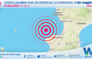 Sicilia: scossa di terremoto magnitudo 3.2 nei pressi di Costa Calabra sud-occidentale (Catanzaro, Vibo Valentia, Reggio di Calabria)