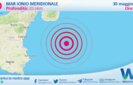 Sicilia: scossa di terremoto magnitudo 3.0 nel Mar Ionio Meridionale (MARE)