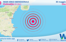 Sicilia: scossa di terremoto magnitudo 3.0 nel Mar Ionio Meridionale (MARE)