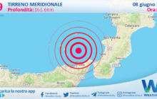 Sicilia: scossa di terremoto magnitudo 2.9 nel Tirreno Meridionale (MARE)