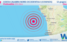 Sicilia: scossa di terremoto magnitudo 2.7 nei pressi di Costa Calabra nord-occidentale (Cosenza)