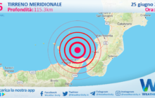 Sicilia: scossa di terremoto magnitudo 2.6 nel Tirreno Meridionale (MARE)