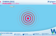 Sicilia: scossa di terremoto magnitudo 2.7 nei pressi di Tunisia [Sea]