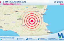 Sicilia: scossa di terremoto magnitudo 3.2 nei pressi di Palagonia (CT)