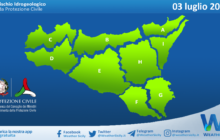 Sicilia: avviso rischio idrogeologico per sabato 03 luglio 2021