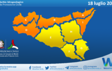 Emessa allerta meteo arancione su Sicilia settentrionale e occidentale per domenica 18 luglio 2021