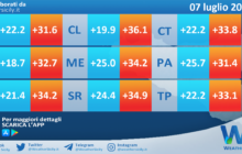 Temperature previste per mercoledì 07 luglio 2021 in Sicilia