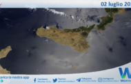 Sicilia: immagine satellitare Nasa di venerdì 02 luglio 2021