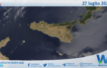 Sicilia: immagine satellitare Nasa di martedì 27 luglio 2021