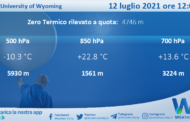 Sicilia: Radiosondaggio Trapani Birgi di lunedì 12 luglio 2021 ore 12:00