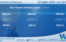 Sicilia: Radiosondaggio Trapani Birgi di lunedì 12 luglio 2021 ore 12:00