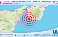 Sicilia: scossa di terremoto magnitudo 3.0 nei pressi di Stretto di Messina (Reggio di Calabria, Messina)