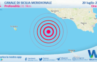 Sicilia: scossa di terremoto magnitudo 3.1 nel Canale di Sicilia meridionale (MARE)