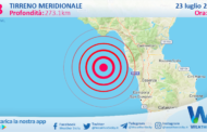 Sicilia: scossa di terremoto magnitudo 2.8 nel Tirreno Meridionale (MARE)