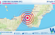 Sicilia: scossa di terremoto magnitudo 2.8 nei pressi di Calanna (RC)