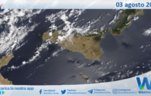 Sicilia: immagine satellitare Nasa di martedì 03 agosto 2021