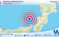 Sicilia: scossa di terremoto magnitudo 2.8 nel Tirreno Meridionale (MARE)