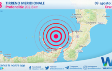 Sicilia: scossa di terremoto magnitudo 2.8 nel Tirreno Meridionale (MARE)