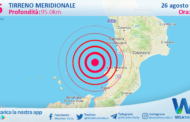 Sicilia: scossa di terremoto magnitudo 2.6 nel Tirreno Meridionale (MARE)