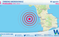 Sicilia: scossa di terremoto magnitudo 3.3 nel Tirreno Meridionale (MARE)