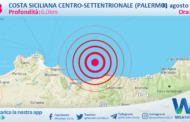 Sicilia: scossa di terremoto magnitudo 4.3 nei pressi di Costa Siciliana centro-settentrionale (Palermo)