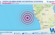 Sicilia: scossa di terremoto magnitudo 3.2 nei pressi di Costa Calabra nord-occidentale (Cosenza)