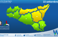 Emessa allerta meteo gialla su parte della Sicilia per mercoledì 22 settembre 2021