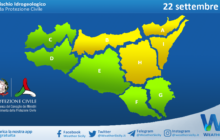 Emessa allerta meteo gialla su parte della Sicilia per mercoledì 22 settembre 2021