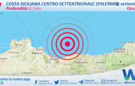 Sicilia: scossa di terremoto magnitudo 2.7 nei pressi di Costa Siciliana centro-settentrionale (Palermo)