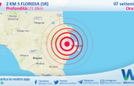 Sicilia: scossa di terremoto magnitudo 2.7 nei pressi di Floridia (SR)