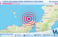 Sicilia: scossa di terremoto magnitudo 2.5 nei pressi di Costa Siciliana nord-orientale (Messina)