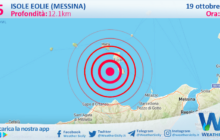 Sicilia: scossa di terremoto magnitudo 2.5 nei pressi di Isole Eolie (Messina)