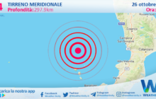 Sicilia: scossa di terremoto magnitudo 3.4 nel Tirreno Meridionale (MARE)