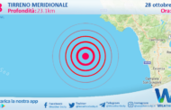 Sicilia: scossa di terremoto magnitudo 2.8 nel Tirreno Meridionale (MARE)