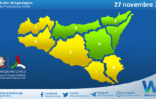 Sicilia: emessa allerta meteo gialla sul settore occidentale e meridionale per sabato 27 novembre 2021