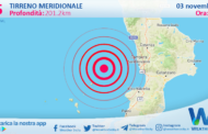 Sicilia: scossa di terremoto magnitudo 2.5 nel Tirreno Meridionale (MARE)