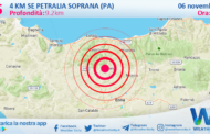 Sicilia: scossa di terremoto magnitudo 2.5 nei pressi di Petralia Soprana (PA)